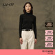 秋冬女士美利诺羊毛混纺牦牛绒半高领黑色上衣 素然WHM