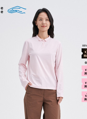 【新品】素然 klee klee 25冬女士环保棉高级柔感小翻领长袖T恤