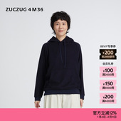 新品 素然 ZUCZUG 4M36 25冬女士休闲羊绒羊毛针织布连帽卫衣