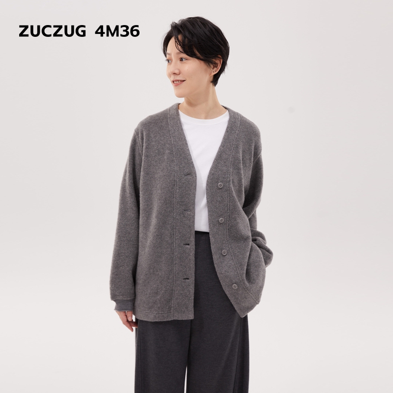ZUCZUG4M36天丝羊毛混纺V领开衫