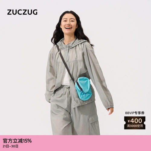 ZUCZUG女士进口抽皱尼龙布短外套