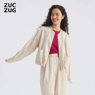 ZUCZUG素然 24夏季 新品 女士休闲日常休闲水洗棉涤短夹克