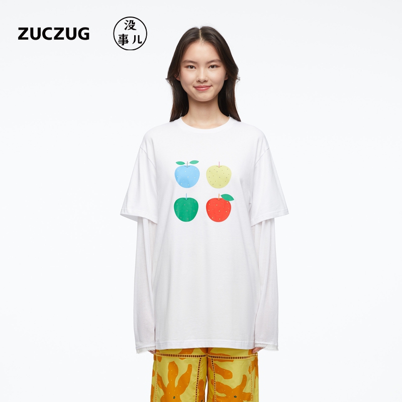 ZUCZUG没事儿水果拼接针织布长袖