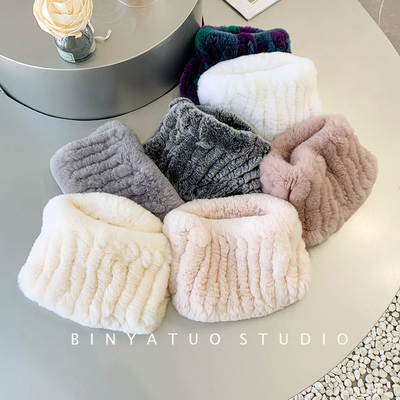 獭兔毛休闲獭兔毛编织皮草小围脖