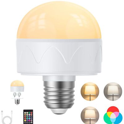 可充电应急遥控灯泡大容量长续航CCT+RGB+1800色温磁吸可拆卸壁灯