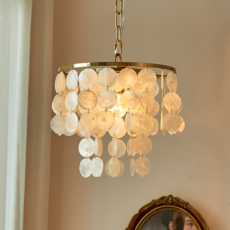 北欧贝壳吊灯文艺清新法式浪漫客厅餐厅卧室书房美式复古轻奢灯具