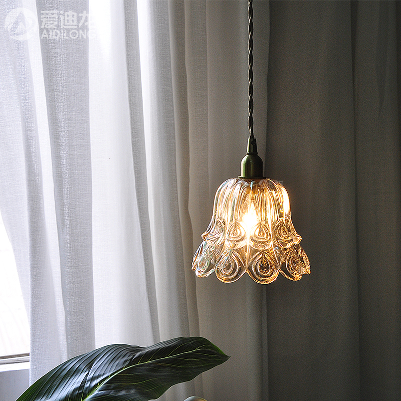 北欧日式玻璃单头餐桌小吊灯民宿