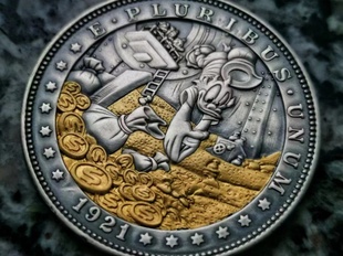 镶金流浪者硬币hobo Studio致敬经典 nickels唐老鸭史高治 Saint