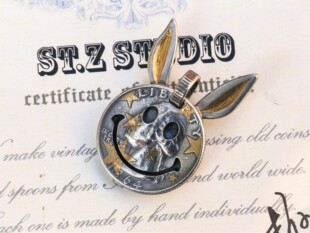 NLRL05 06LUCKY Z原创美国古董银币改造幸运币兔子笑脸吊坠 Saint