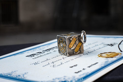 stz吊坠折子原创骰子手工银币镶