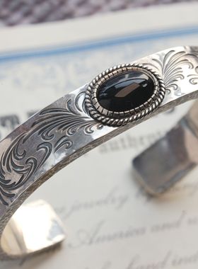 厚重手镯stz925银复古通用