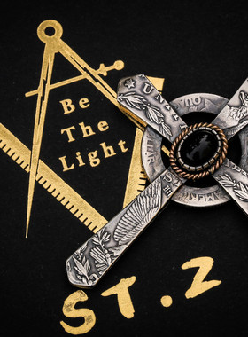 STZ原创新款美国摩根银币手工改造十字架吊坠古董币NLCR01-04