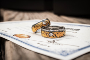 24K镶金藤蔓戒指 古董银币饰品 婚戒定制CCRS01-03