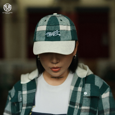 顽童MJFRESH OG系列格纹刺绣设计老帽鸭舌休闲棒球帽 男女同款