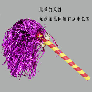 早操器械表演花球道具儿童幼儿园舞蹈花棍拉拉花球体操带铃铛花棍