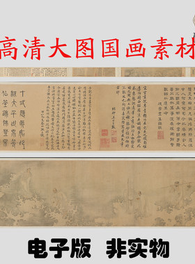 Y779 北宋李公麟十二罗汉图高清电子素材百度网盘发货非实物