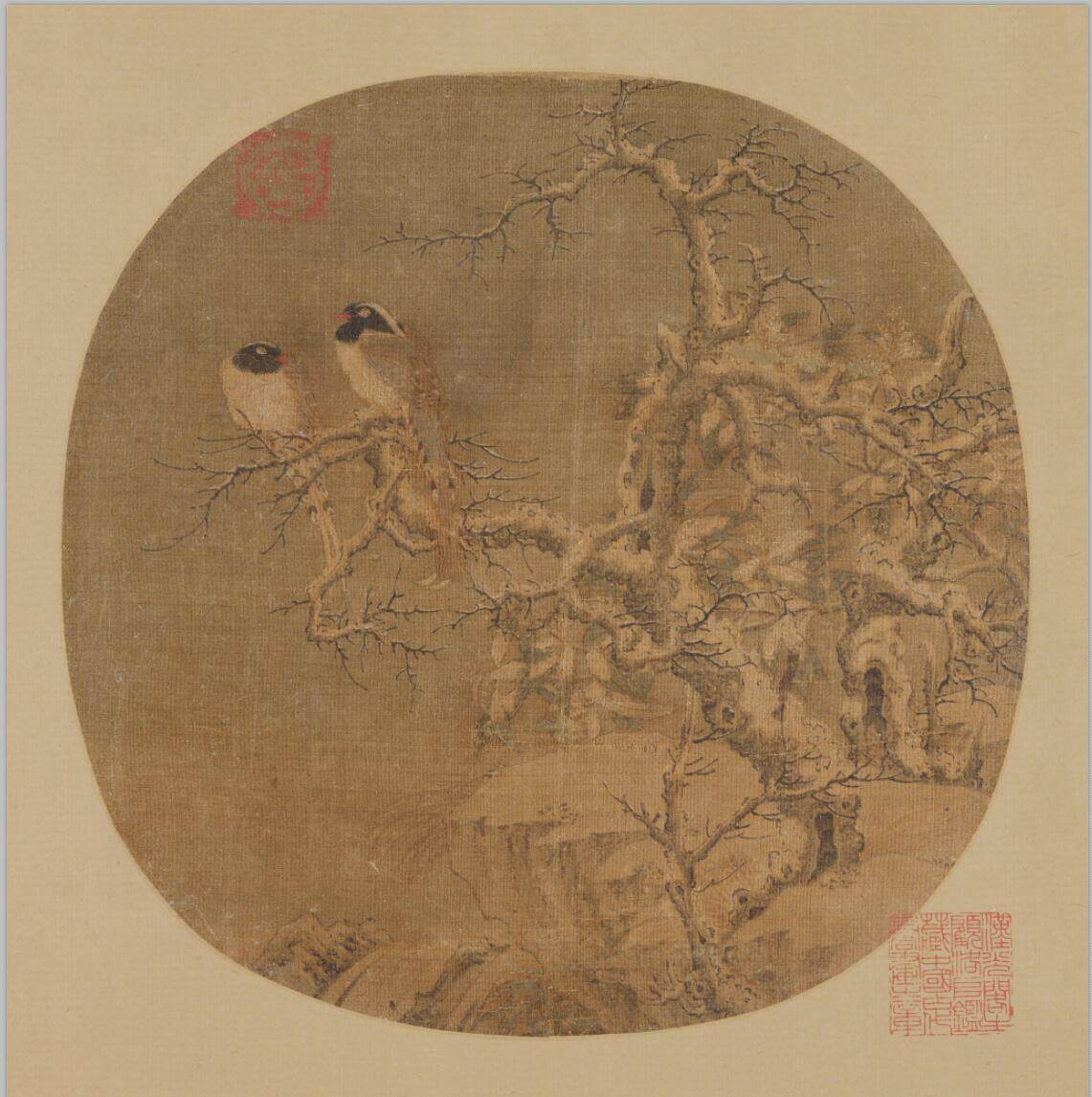 南宋李迪鸡雏待饲图48x86国画名家艺术加厚绢布宣纸高清微喷打印