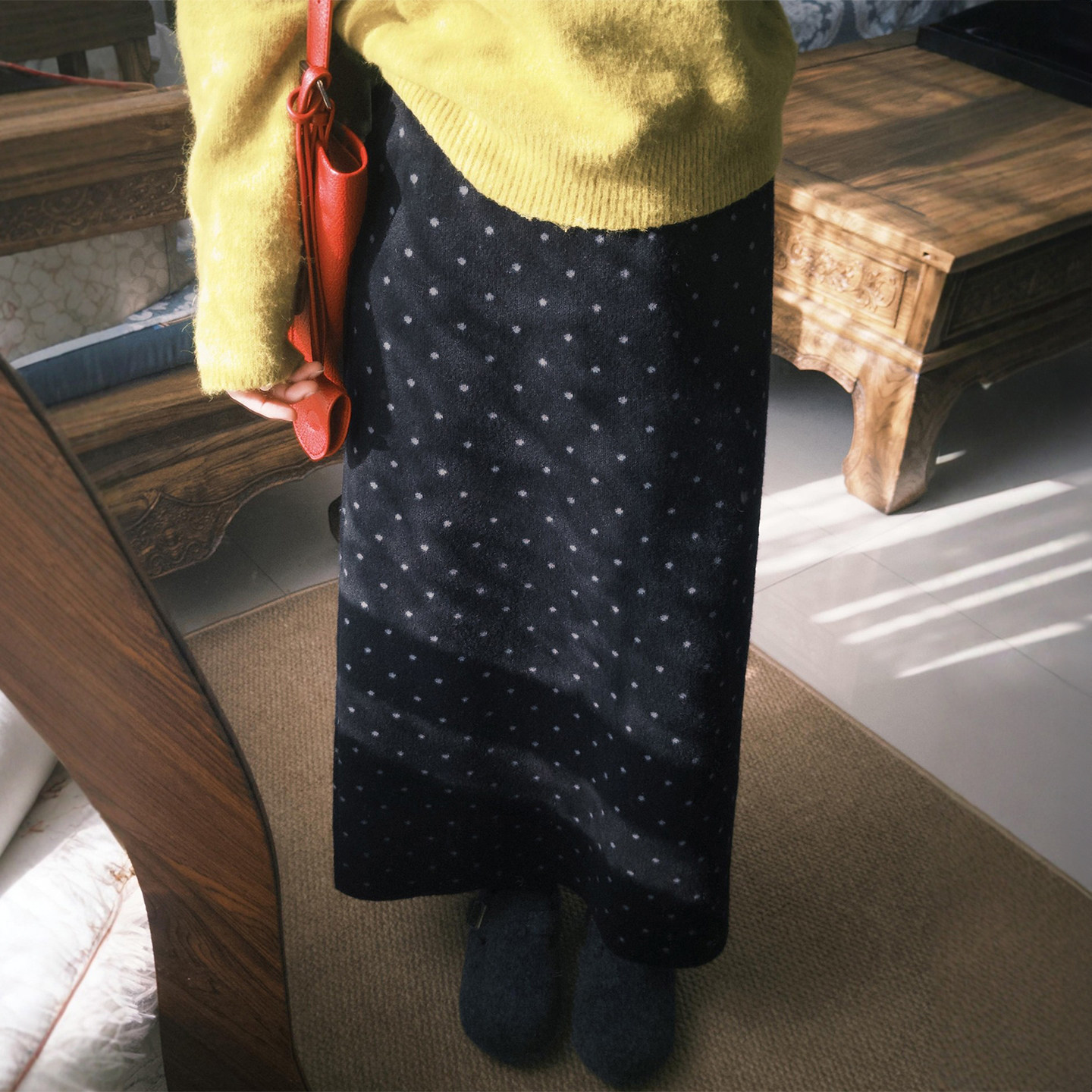 波点毛呢半身裙女冬季新款胖妹妹mm高腰遮胯显瘦梨型身材a字裙子,女装/女士精品,大码半身裙,淘宝优惠券,粉丝福利购,淘宝优惠卷