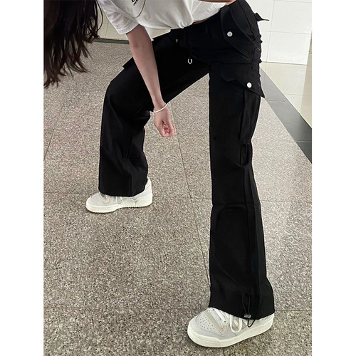 黑色工装裤好显瘦啊！！！