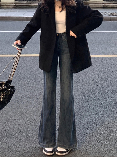 复古微喇牛仔裤~绝了！