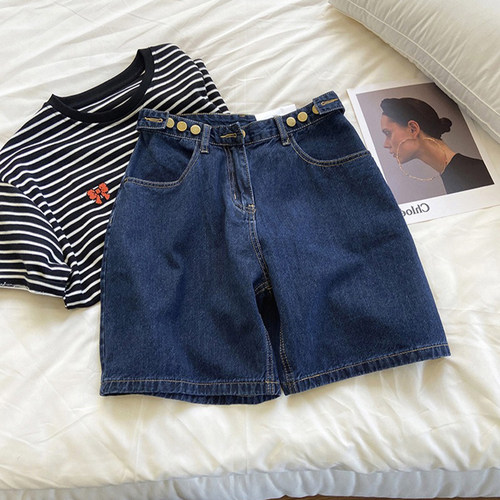 可调节显瘦百搭牛仔短裤女