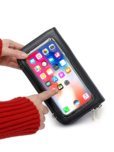 米印 Маленькая сумка для телефона, небольшая сумка, универсальный бумажник, длинная сумка через плечо, сенсорный экран, в корейском стиле