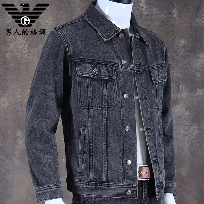 2025春秋新款牛仔外套男宽松工装机能夹克男装春秋大码牛仔衣潮流