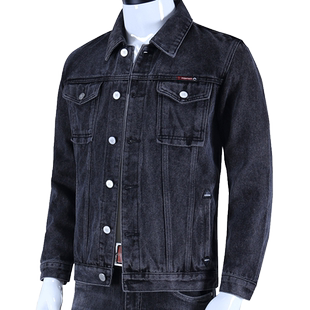 黑色加绒加厚牛仔外套男宽松大码夹克冬装新款男装牛仔衣褂子男潮