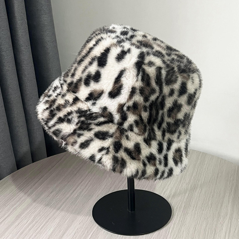 豹纹毛绒渔夫帽子女秋冬季时尚洋气水桶帽复古显脸小保暖皮草盆帽,服饰配件/皮带/帽子/围巾,帽子,淘宝优惠券,粉丝福利购,淘宝优惠卷
