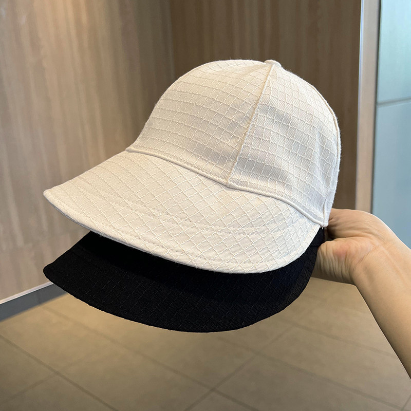 格子鸭舌渔夫帽女春秋显脸小百搭遮阳帽子素颜遮脸赵露思同款帽子