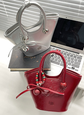 小众南风潮百搭樱桃热恋手提托特包包女式2024新款单肩斜挎小包包