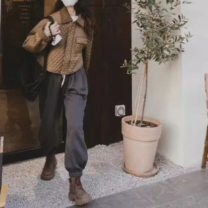 2024冬小香风羽绒服女短款菱形格设计感轻薄复古美拉德反季外套,女装/女士精品,棉衣/棉服,淘宝优惠券,粉丝福利购,淘宝优惠卷