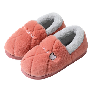 拖鞋女士包跟2025新款棉拖鞋家居室内情侣保暖加厚防滑居家月子鞋