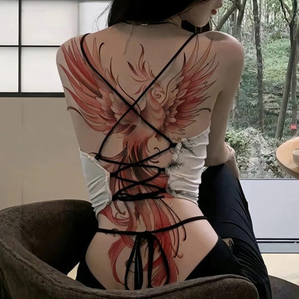 满背纹身贴 大图防水男女持久关公赵云鲤鱼刺青纹身贴纸同款