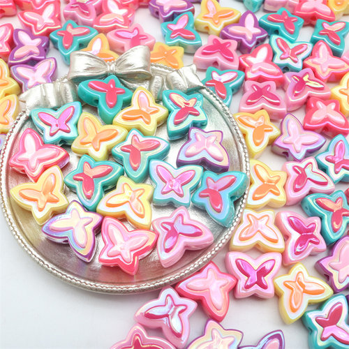 镀UV双色撞色蝴蝶亚克力串珠