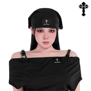 YUBABY【恶女花魁】视觉系个性亚文化配饰红色黑色头巾方巾十字架