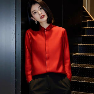 G311 YS101 诺家6早春上新羊毛撞色显瘦简约百搭衬衫 含18羊毛