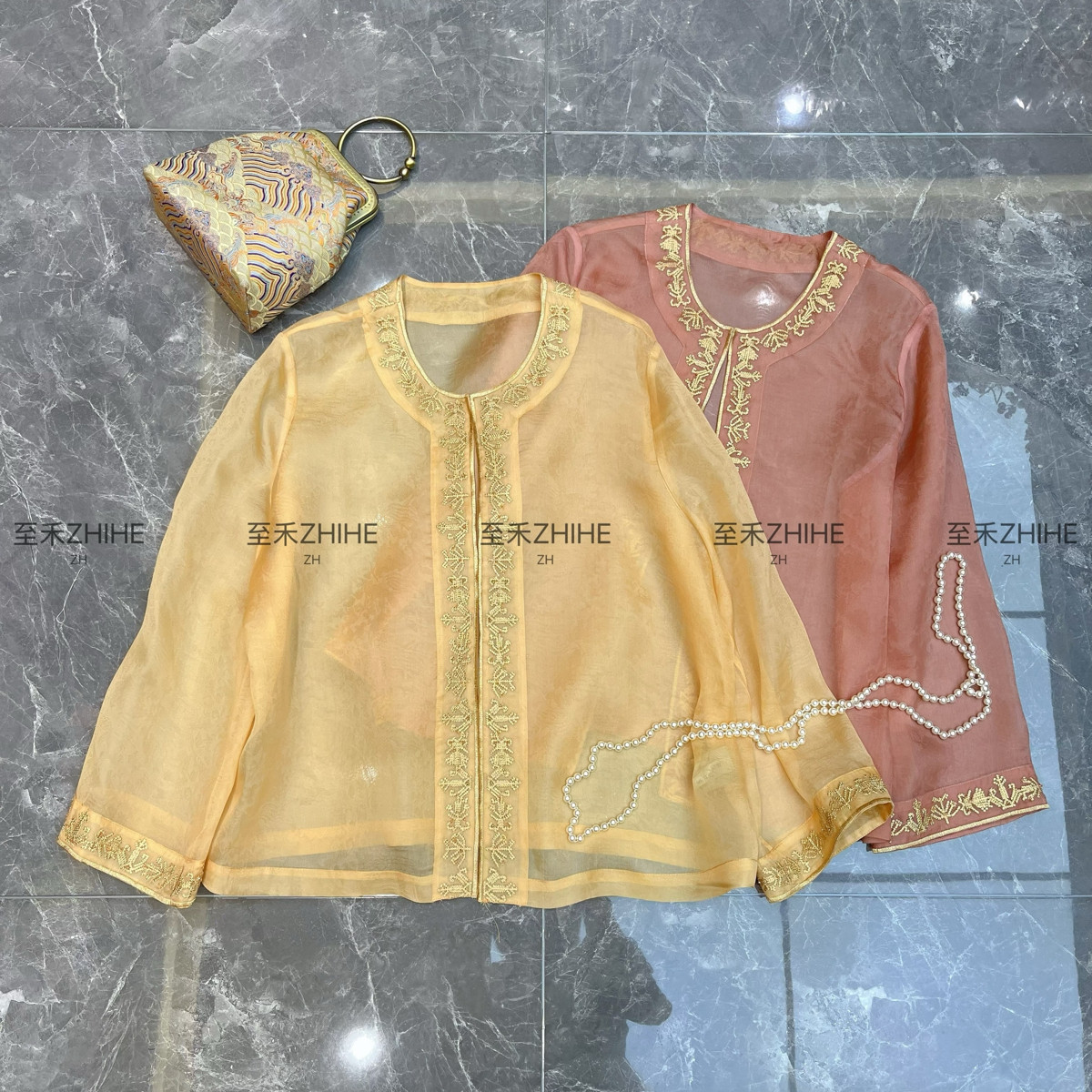 诺诺设计钱新中式真丝短外套（含100真丝）(不含项链和包包)t1145