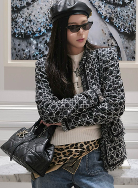 诺诺设计26年早春大牌名媛风戴妃菱格拼接流苏短外套DM520122901