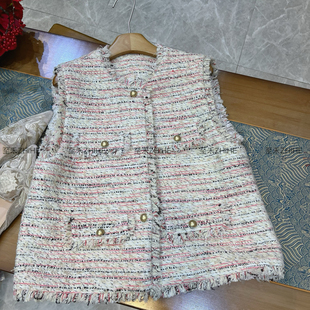 YS2 含28绵羊毛 t054 精致小香风羊毛马甲 诺诺设计时尚