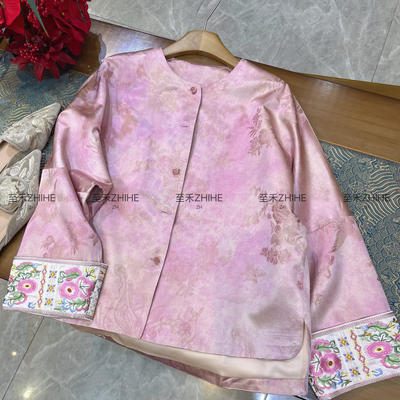 诺诺设计6年早春新中式刺绣时尚盘扣舒适百搭显瘦短外套YS3-t206