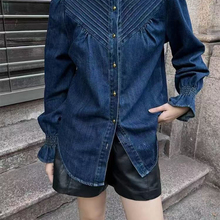 诺诺早春上新高级感洗水抓绒牛仔衬衫ys-3333