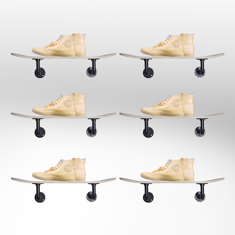 厂家直供创意滑板店铺墙上装饰货架展示架鞋店服装店美式loft水管