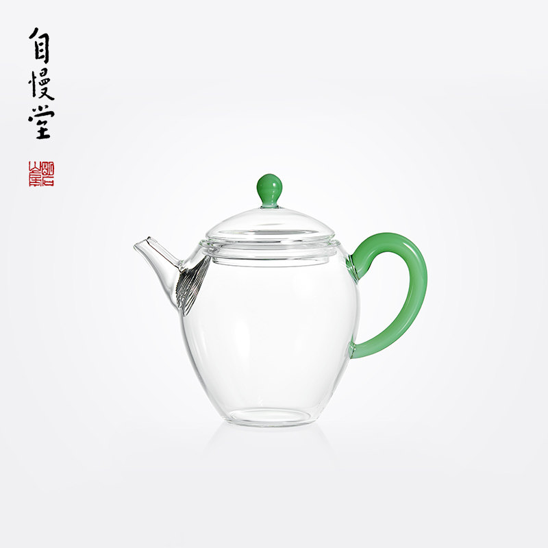 自慢堂玻璃蛋形泡茶壶大容量高端全手工耐高温烧水煮茶壶功夫茶具