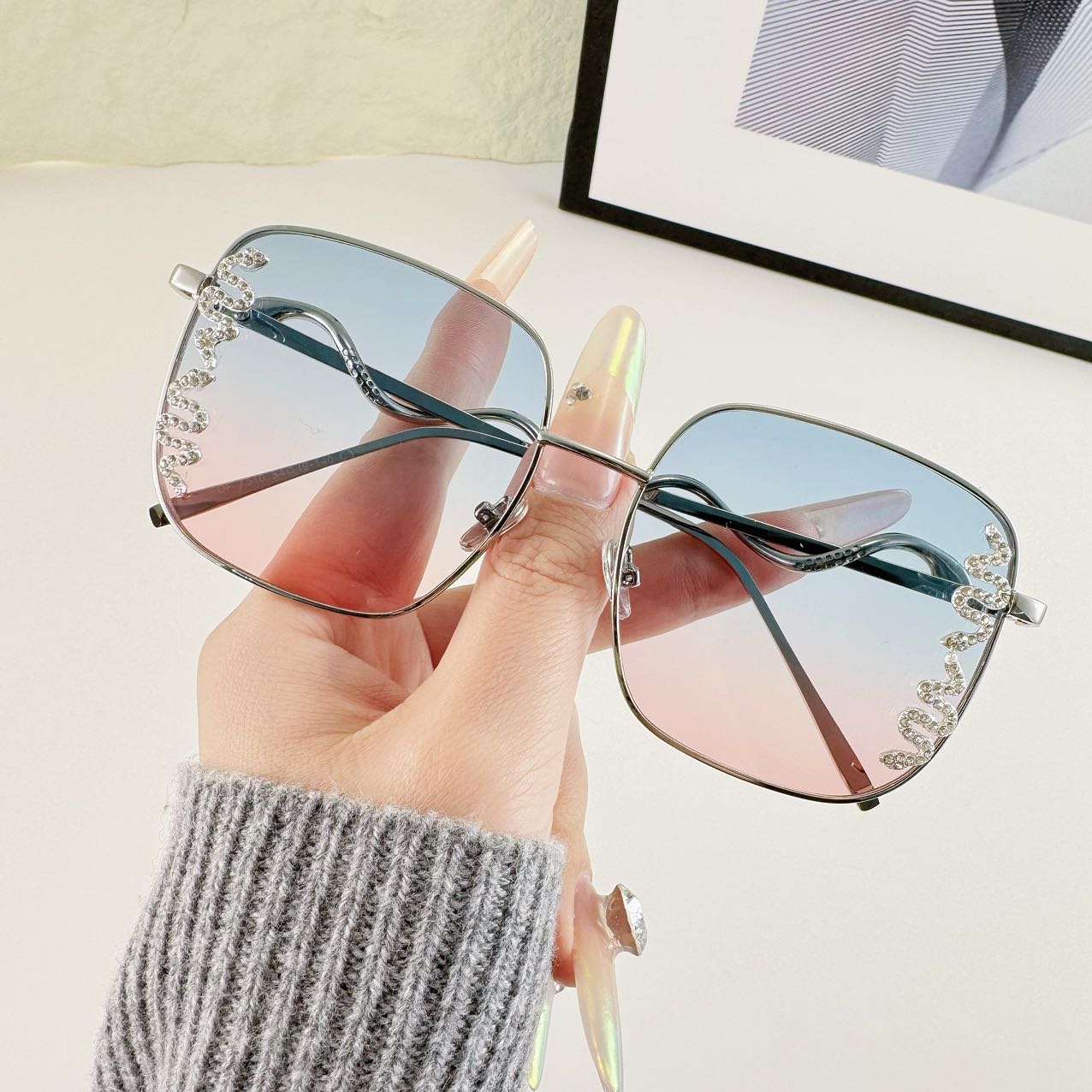 2025新款镶钻太阳镜防紫外线
