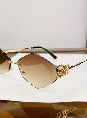 防紫外线切边无框墨镜显瘦高级感