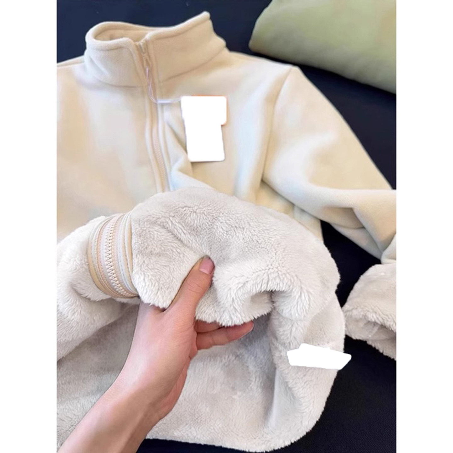 摇粒绒外套女秋冬季加绒加厚棉服羊羔毛内胆羊羔绒2026新款卫衣