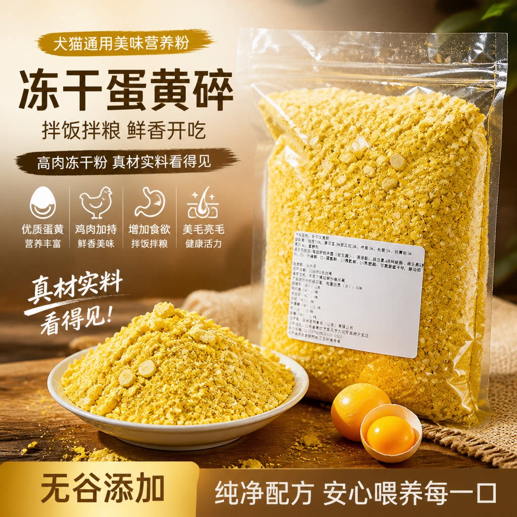 冻干鸡蛋黄碎末猫狗拌粮神器