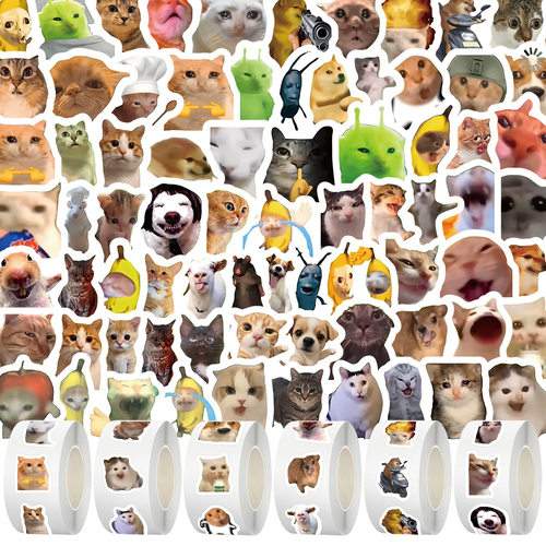 猫meme全明星卷卷贴网络热门学生搞怪diy手账手机笔记本装饰胶带