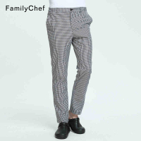 FamilyChef男女通用厨师松紧格子裤子后厨餐厅酒店工作裤子服务员